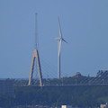 Photos: 卯辰山から　内灘　サンセットブリッジと風車