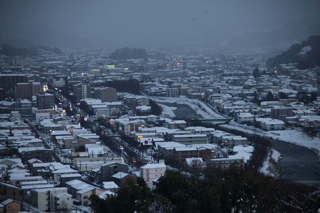 写真: 卯辰山　見晴らし台から(6)　雪