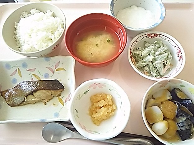 写真: ７月２１日昼食(めだいの幽庵焼き) #病院食