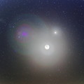 カタリナ彗星と流星と暁月と金星