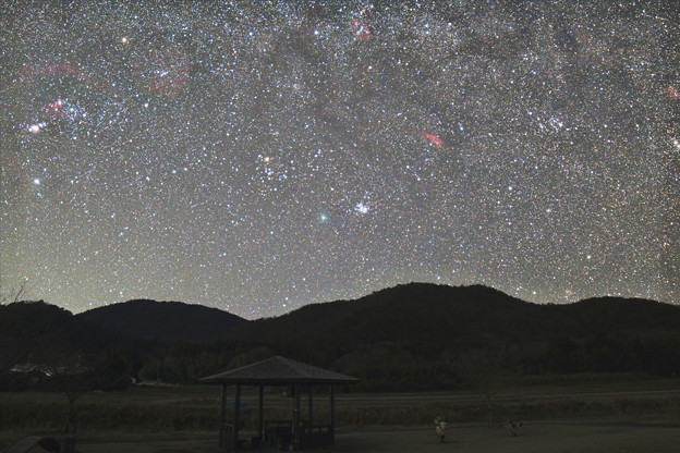 写真: 空に蒼い彗星