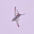 写真: 白い機体F-2 岐阜基地から飛来? 急旋回でバーナー・・静浜基地