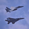 午後の百里基地 第305飛行隊梅組 F-15 青空へオーバーヘッドから旋回へ・・20140221