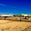 写真: 茨城空港の展示してある百里のF4とRF4。。2月16日