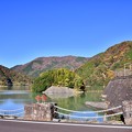 写真: 秋晴れの丹沢湖 三保ダムの紅葉 20171112