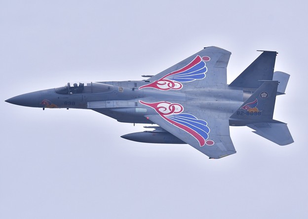 写真: 築城基地航空祭。。軽めのお背中見せ新田原のスペマ機第205飛行隊F-15