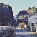写真: 朝靄の中。。小湊鉄道月崎駅風景。。20171210
