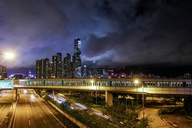 写真: 香港 夜影