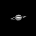 写真: 昨夜の土星（モノクロ）