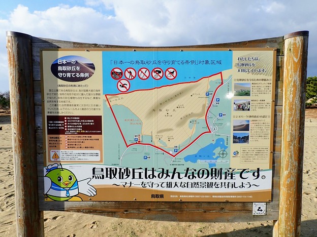 写真: 鳥取砂丘の案内図