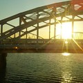 夕日と淀川