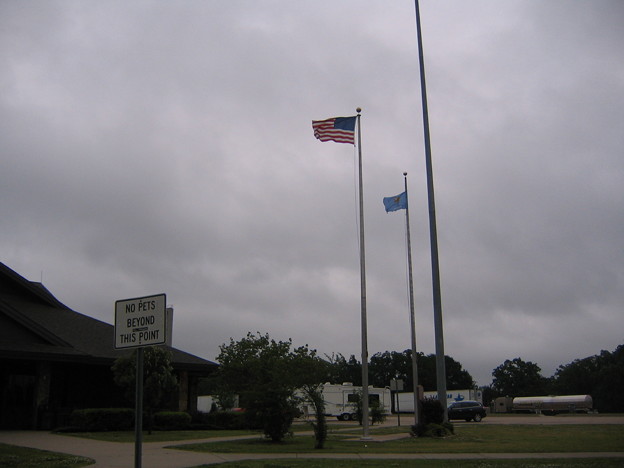 Flags at Rest Area, OK