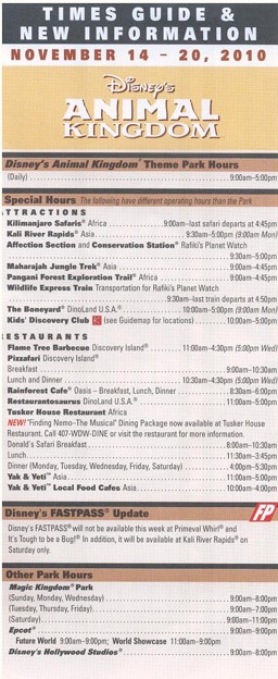 Animal Kingdom Attraction - TIMES Guide