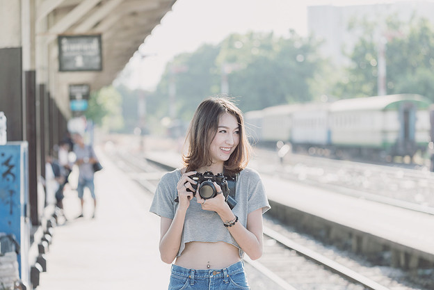 A girl with camera