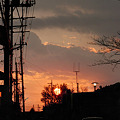 写真: Ｒ６裏通りの夕日