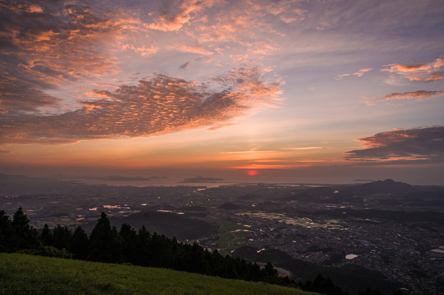 写真: 米の山展望台からの夕焼け♪