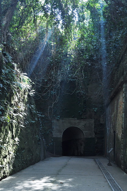 写真: レンガ造りのトンネル