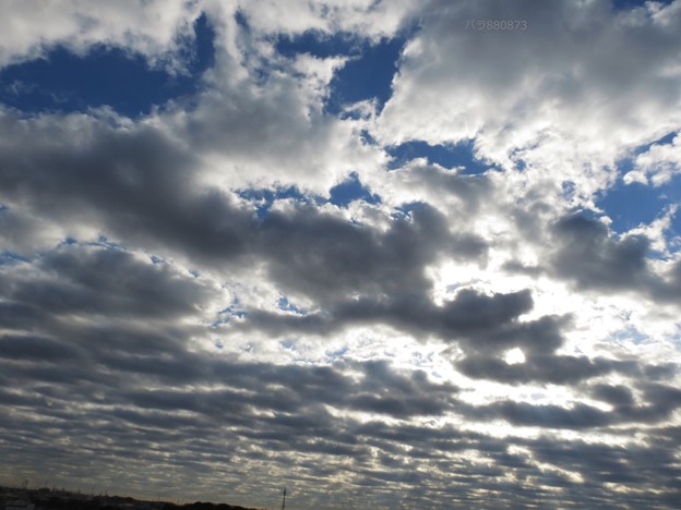 写真: 低く垂れこめ広がる雲