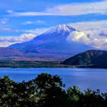 写真: 静岡県・田貫湖と富士山